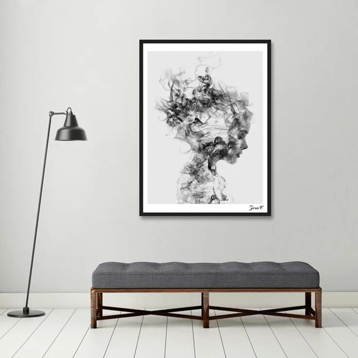 Постеры на стену для интерьера Modern Nordic Decor Black White Girl Poster Canvas Painting Wall Art Pictures - 