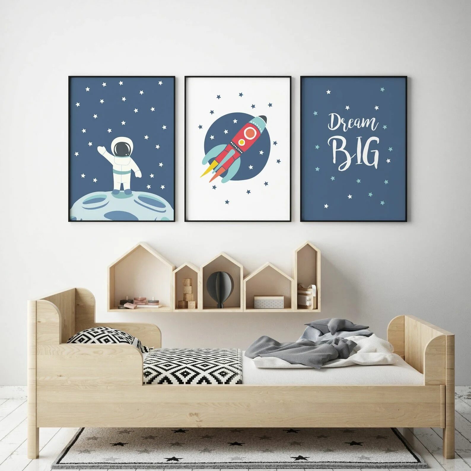 Постеры на стену для интерьера детские Set of 3 Space Rocket Prints for Nursery Space Decor Etsy Kid room decor, Space 