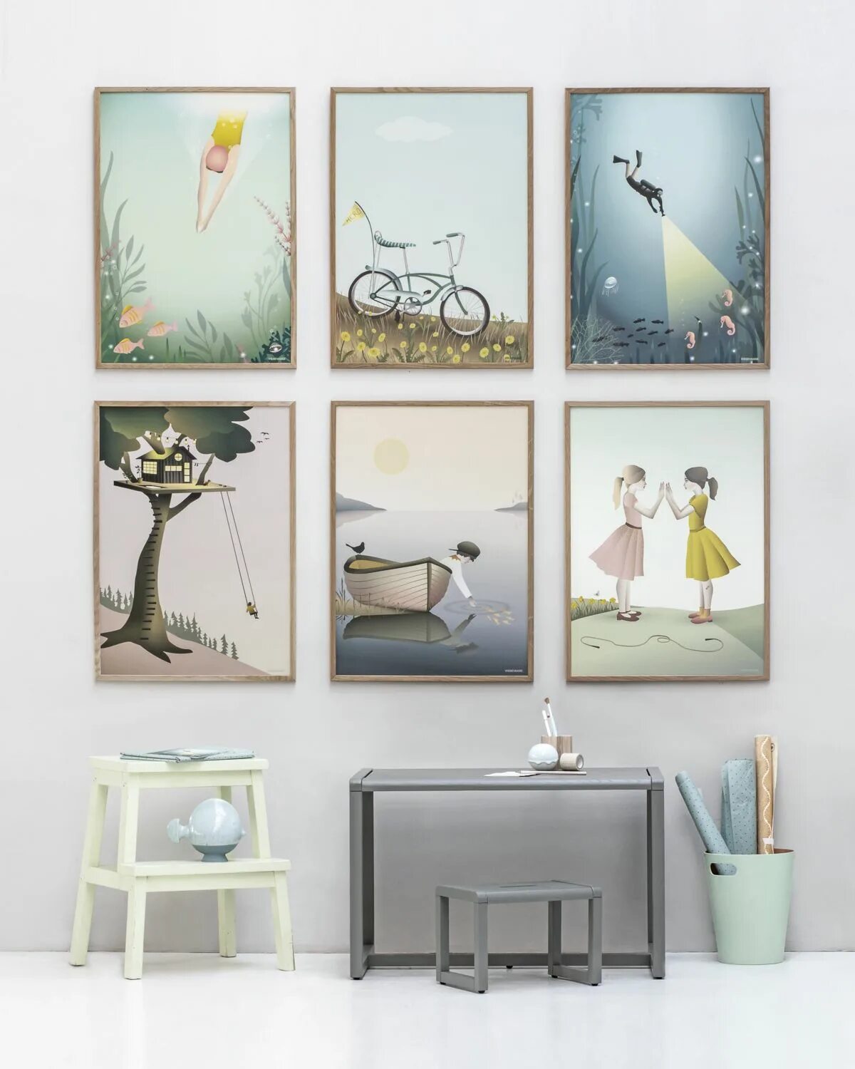 Постеры на стену для интерьера детские New children posters from ViSSEVASSE - my-full-house.com Kids interior design, K