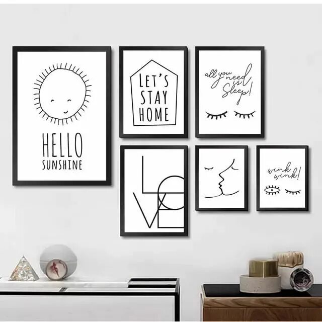 Постеры на стену для интерьера пинтерест Online Shop Minimalist Black White LOVE Quote Canvas Art Prints Abstract Lover P