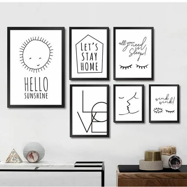 Постеры на стену для интерьера распечатать бесплатно Minimalist Black White LOVE Quote Canvas Art Prints Abstract Lover Painting Wall