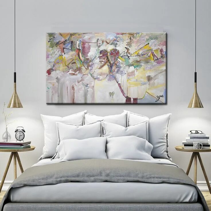 Постеры в интерьере спальни Abstract XXI' Wrapped Canvas Wall Art Wall canvas, Modern wall art, Wall art pri