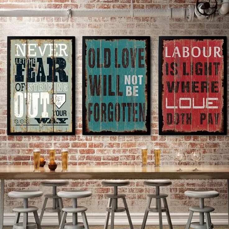 Постеры в стиле лофт Vintage Poster Retro and Nostalgic Inspired Saying Canvas Painting Prints Wall D