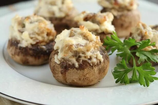 Постный рецепты с фото грибы Stuffed Mushrooms With Cream Cheese & Sausage Recipe - Food.com Receta Bocadillo