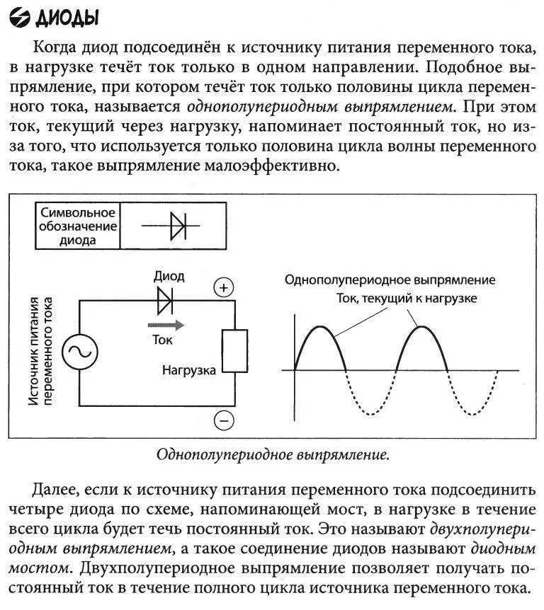 Постоянный переменный электрический ток электрические схемы Диоды в генераторах переменного тока 1