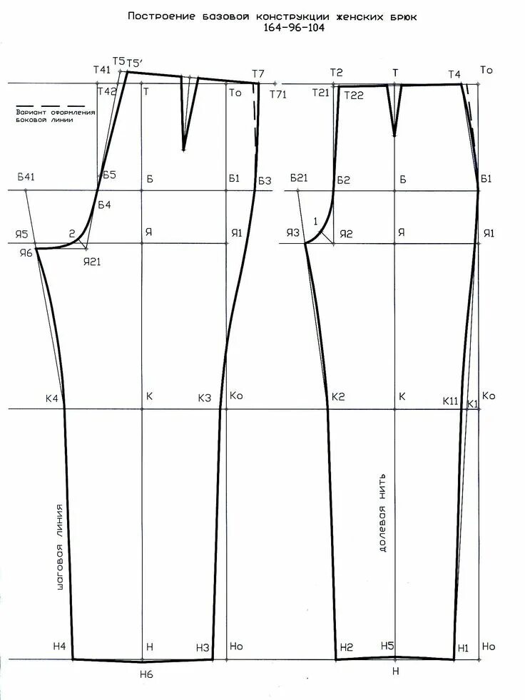 Построение базовой выкройки женских брюк Построение выкройки брюк пошагово, как сделать выкройку брюк своими руками, поша