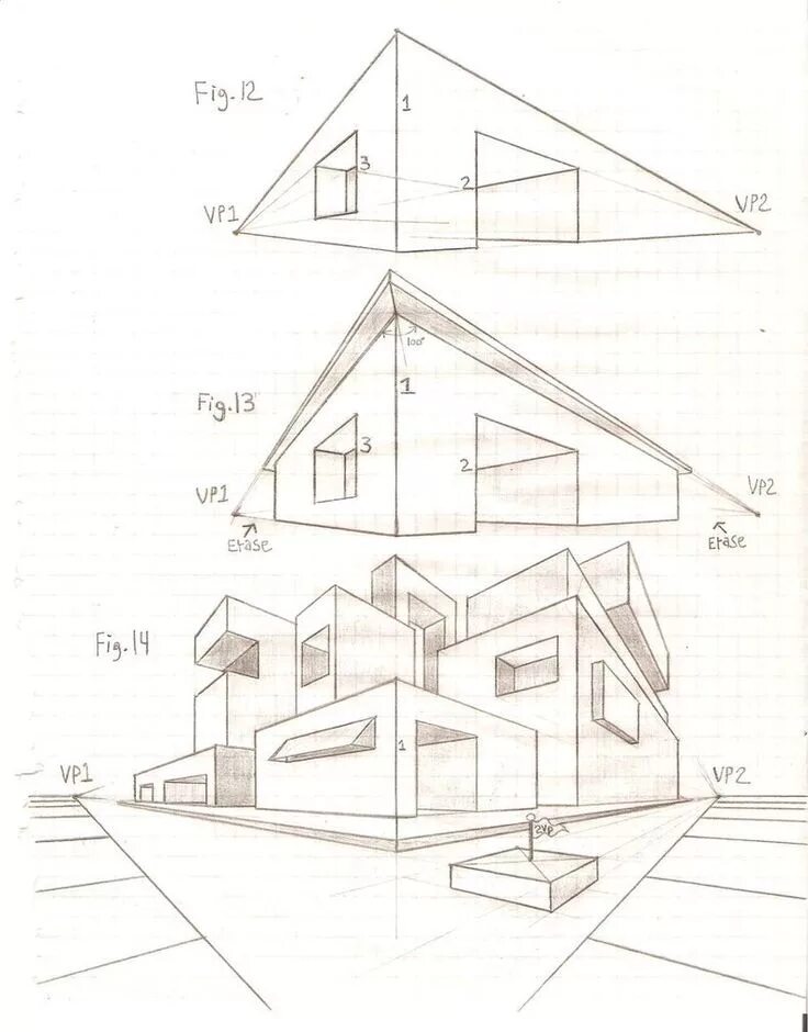 Построение чертежей домов Perspective Tutorial: 2VP 4 by GriswaldTerrastone on deviantART Perspective draw