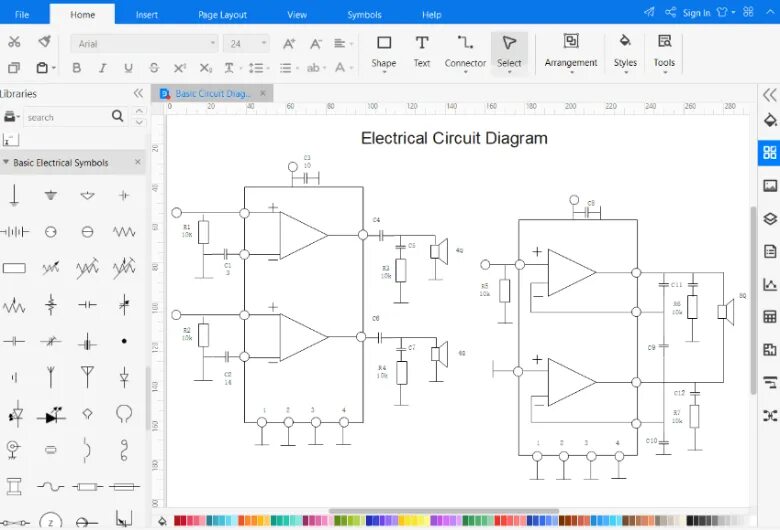 Построение электрических схем онлайн Альтернатива Visio для Windows, Mac и Linux Edraw