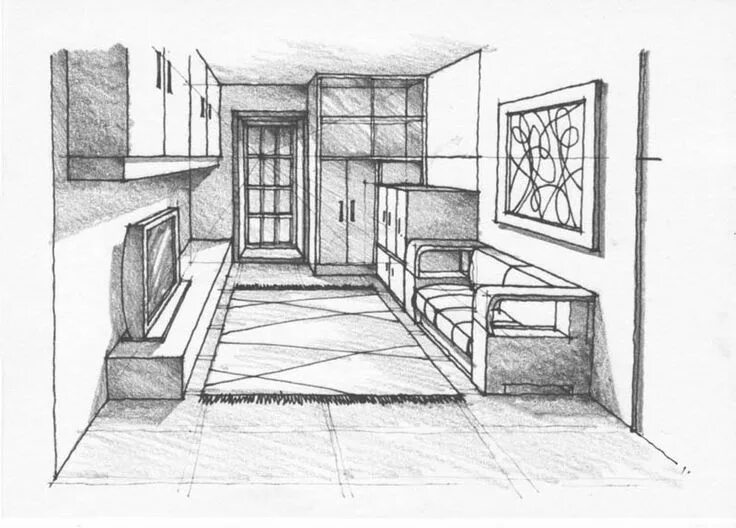 Построение интерьера комнаты Pin on DRAW SKETCHES AND PERSPEKTİVES Architecture design drawing, Drawing techn