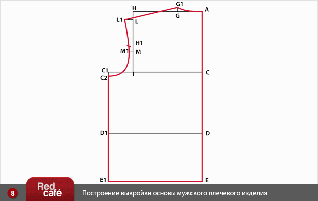 Построение мужской выкройки основы плечевого изделия Построение выкройки мужской плечевой основы © RedCafe Выкройки, Шитье