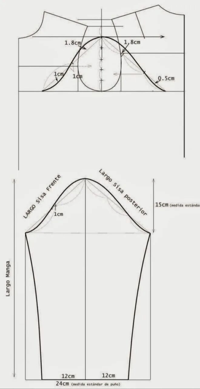 Построение рукава по пройме простой способ выкройки Пин на доске Costura - Sewing Kumaş desenleri, Ücretsiz dikiş desenleri, Dikiş k