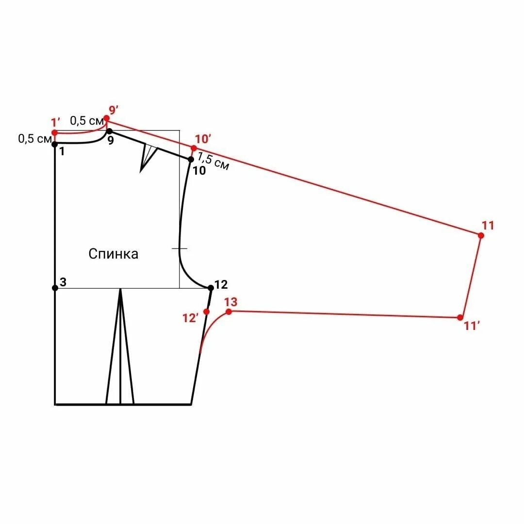 Построение спущенного рукава из базовой выкройки ОСОБЕННОСТИ ПОСТРОЕНИЯ ЦЕЛЬНОКРОЕНОГО РУКАВА. в 2023 г Выкройки, Рукав, Выкройка