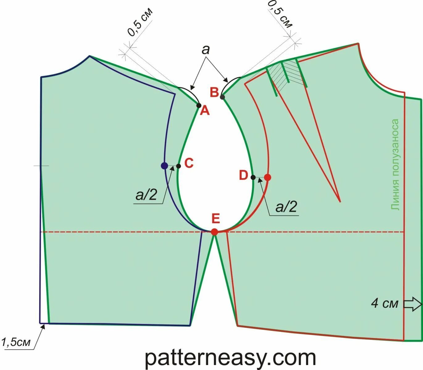 Построение спущенного рукава на выкройке основе Выкройка элегантного пальто Шить просто - Выкройки-Легко.рф Выкройки, Шитье, Нес