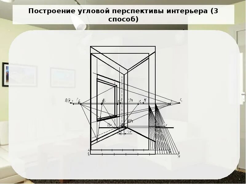 Построение угловой перспективы интерьера Угловая перспектива интерьера - презентация, доклад, проект скачать