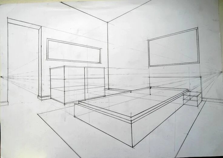 Построение угловой перспективы интерьера Pin on sketch idea Perspective drawing, Room perspective drawing, Perspective dr