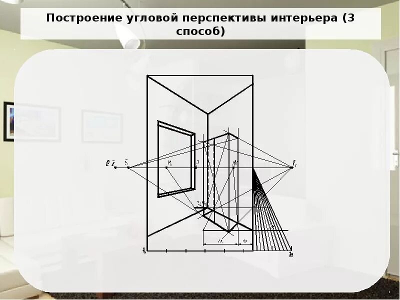 Построение угловой перспективы интерьера Угловая перспектива интерьера - презентация, доклад, проект скачать