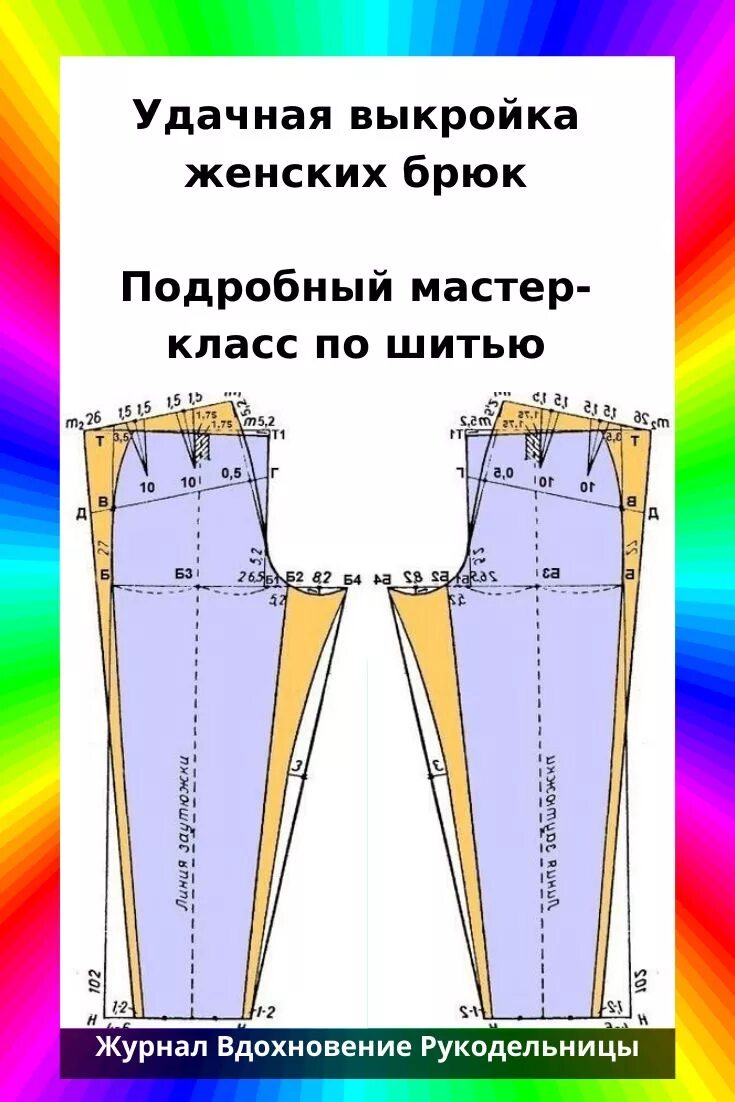 Построение выкройки брюк для полных женщин Удачная выкройка женских брюк (Шитье и крой) Skola