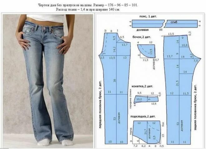 Построение выкройки джинсов женских jeans pattern Узорчатые брюки, Модели одежды для женщин, Выкройка брюк