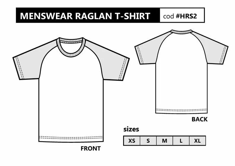 Построение выкройки футболки с рукавом реглан T-shirt for MEN - PDF Sewing Pattern / Raglan sleeve T-shirt for men: from Xs to