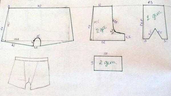 Построение выкройки мужских трусов Выкройка мужских трусов Выкройки, Мужские трусы, Трусы