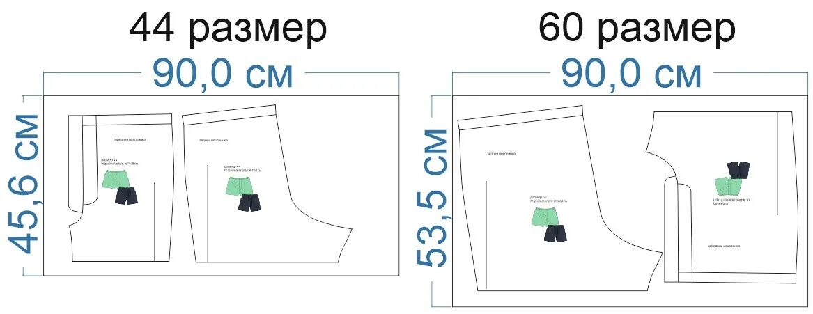 Построение выкройки мужских трусов семейных 56 размера Выкройка двухшовных мужских семейных трусов M040316