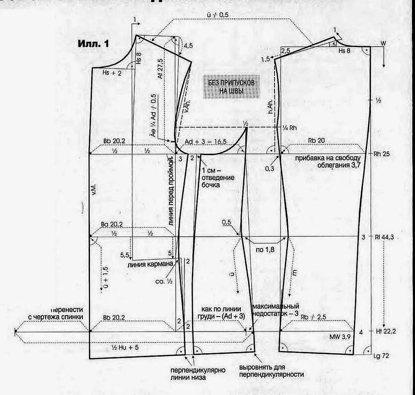 Построение выкройки мужского пиджака Как построить выкройку мужского пиджака