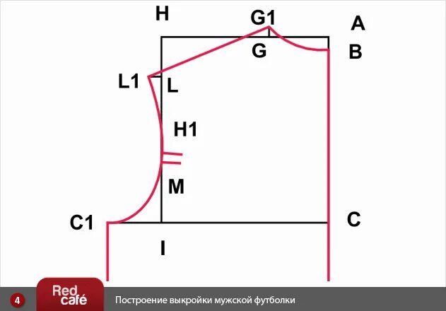 Построение выкройки мужской футболки из трикотажа RedCafe Построение выкройки мужской футболки Mens shirt pattern, Sewing men, Shi