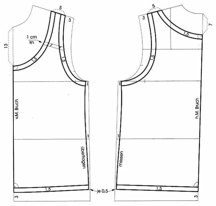 Построение выкройки мужской майки Основные моменты в построении выкройки топа без нагрудной вытачки. Рассмотрим по