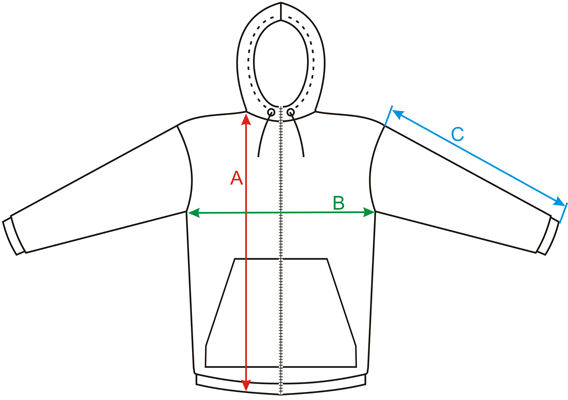 Построение выкройки мужской толстовки или свитшот Худи на молнии Белояр "BS2"