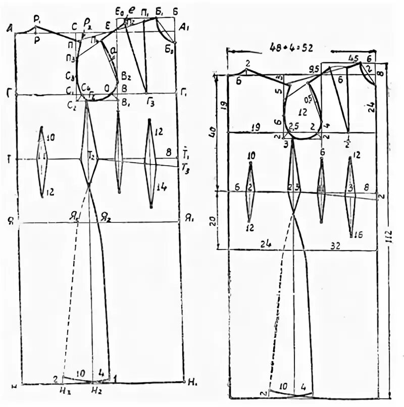 Построение выкройки основы платья для полных женщин Выкройка платья Patternmaking, Diagram, Map