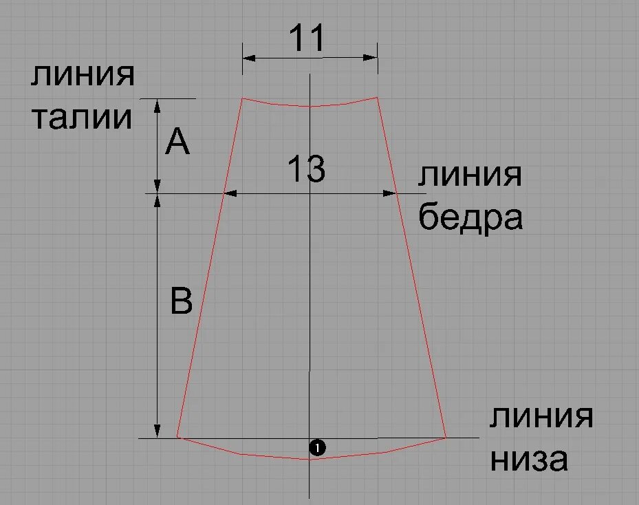 Построение выкройки основы юбки трапеция Юбка крючком для девочки, пошаговый мастер-класс с фото