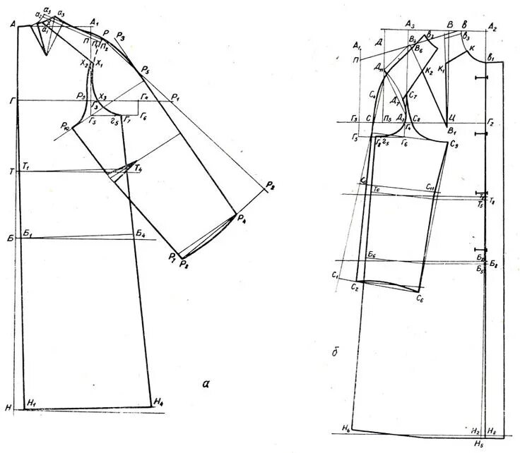 Построение выкройки пальто женского 17. Построение чертежа пальто с рукавами реглан-погон 1985 Азарова М.Н. - Женска