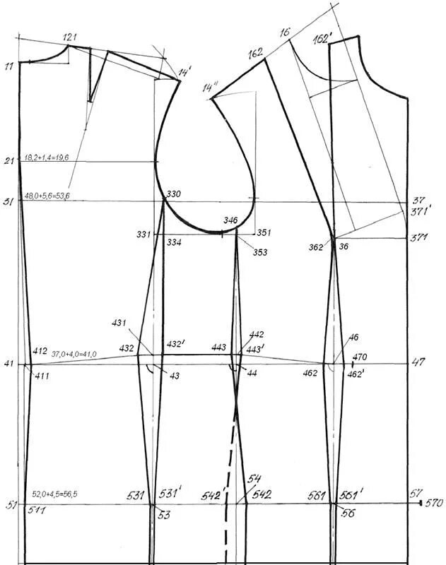 Построение выкройки пальто женского прямого силуэта Выполнить расчет и построение ИМК женского платья прилегающего силуэта. Image, C