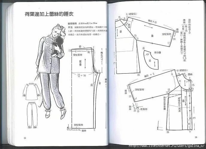 Построение выкройки пижамы женской Пижамы,Халаты для всей семьи.Выкройки. Обсуждение на LiveInternet - Российский С