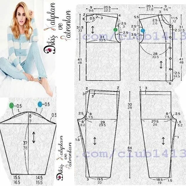 Построение выкройки пижамы женской выкройки Jacket pattern sewing, Fashion sewing, Dress sewing patterns