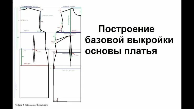 Построение выкройки платья без рукавов Построение базовой выкройки основы платья. Выкройка рукава Выкройки, Швейные уче