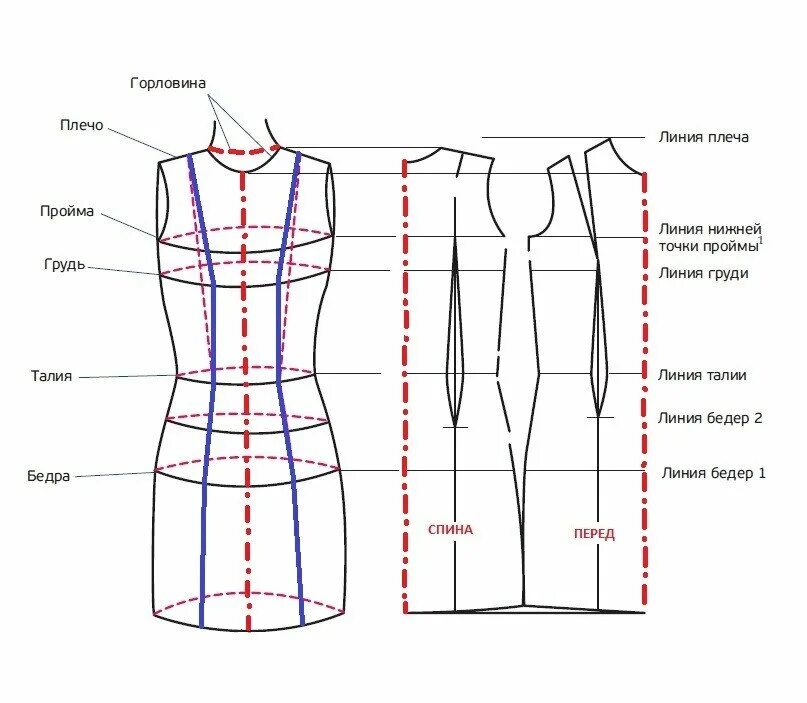 Построение выкройки платья по меркам Есть ли смысл в чертеже одежды? Одежда/ Практикум/ Лекции Дзен