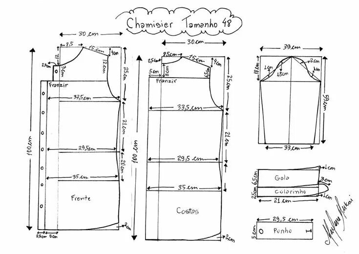 Построение выкройки платья рубашки Esquema de molde para Chamisier tamanho 48. Fashion terminology, Diy fashion clo