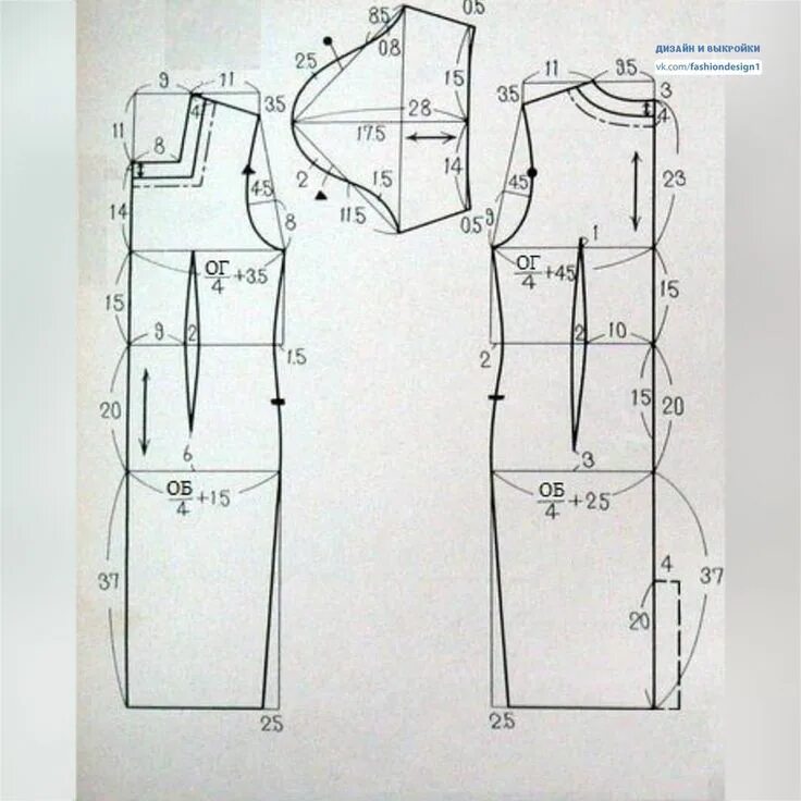 Построение выкройки платья с рукавом Дизайн одежды, выкройки и шитье в 2020 г Выкройки