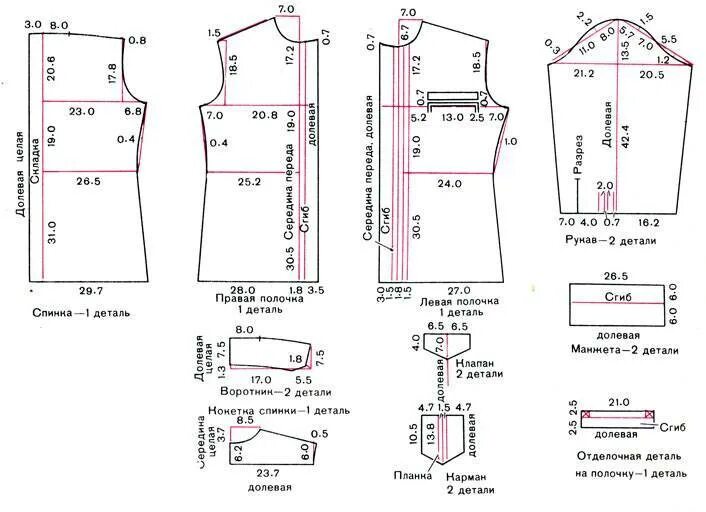 Построение выкройки рукава мужской рубашки Готовая выкройка женской рубашки для скачивания