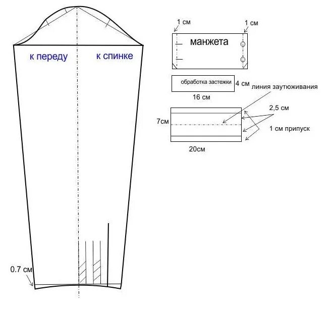 Построение выкройки рукава рубашки Выкройка мужской рубашки Шить просто - Выкройки-Легко.рф