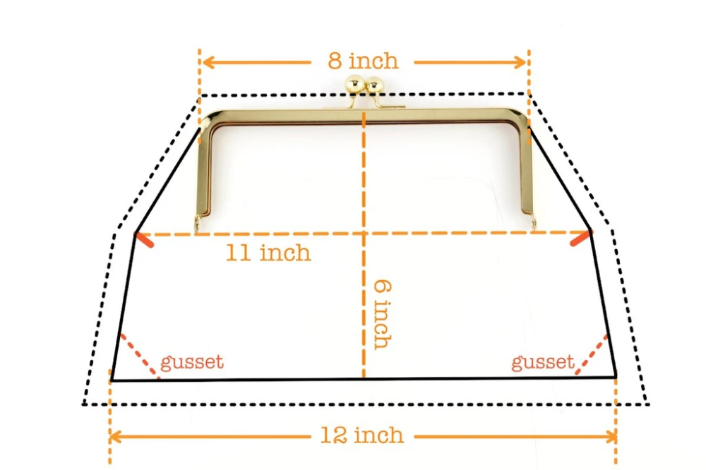 Построение выкройки сумки с фермуаром Pattern Drafting for the Rectangle Shape Metal Clutch Frame Clutch bag pattern, 