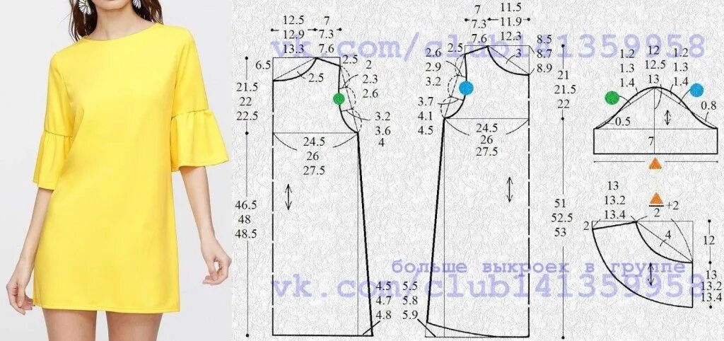 Построение выкройки трикотажного платья с рукавом платье с длинным рукавом для полных выкройка: 10 тыс изображений найдено в Яндек