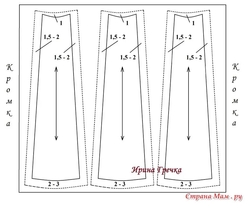 Построение выкройки юбки 4 х клинки Учимся шить. Юбка"Шестиклинка". Чертёж клина и технология пошива. - Из ученицы -