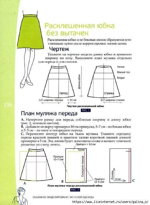 Построение выкройки юбки а силуэта Юбка трапеция: выкройка, 12 вариантов моделирования, кроя и пошива