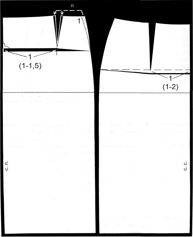 Построение выкройки юбки прямой с выпуклыми ягодицами Какие изменения лекал основных деталей юбок и брюк производят на индивидуальную 