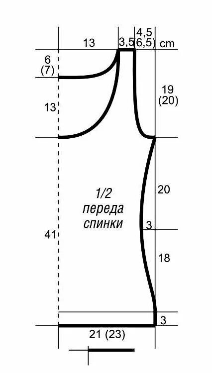 Построение выкройки женской футболки из трикотажа top-pryazhi-sekcionnogo-krasheniya-scheme-vyazanie-spicami-dlya-zhenshchin-kofty