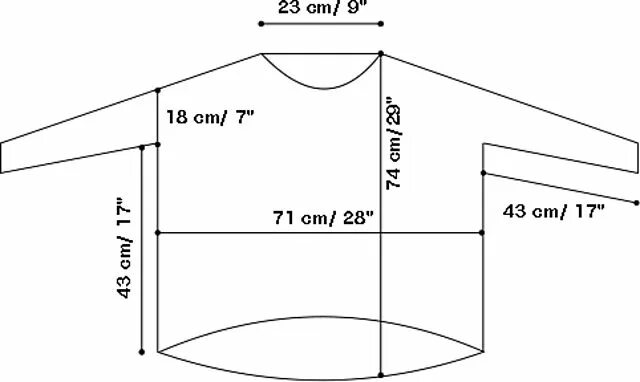 Построение выкройку свитшота мужского оверсайз Caja Pattern, Extra long sleeves, Finger weights