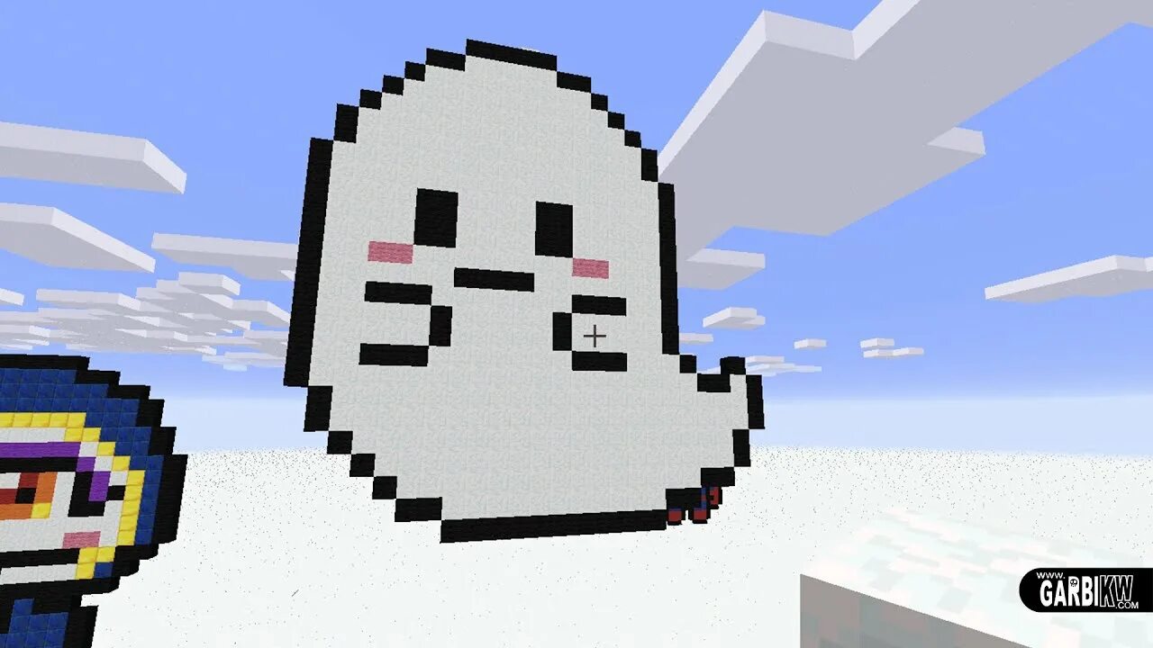 Построить арт в майнкрафт по фото Minecraft Pixel Art - How To Make a Cute Ghost by Garbi KW #pixelart - YouTube