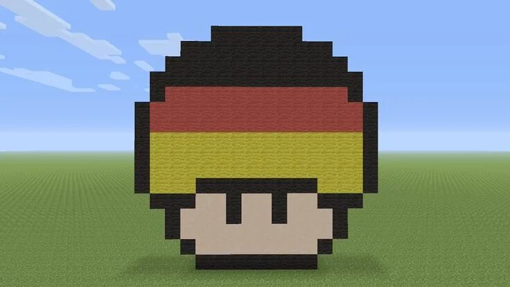 Построить арт в майнкрафт по фото Minecraft Pixel Art - German Flag Mushroom Pixel art, Minecraft pixel art, Germa